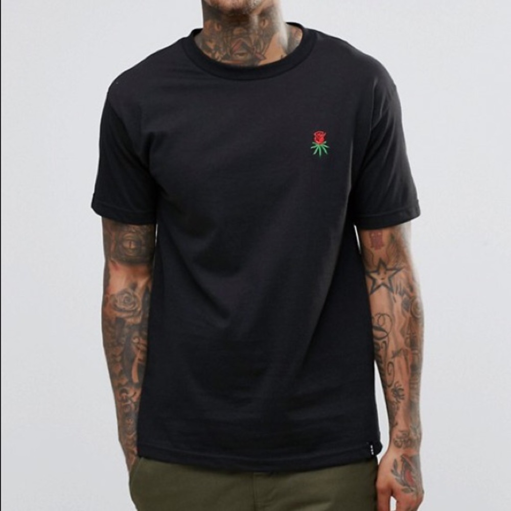 Huf Embroidered Rose T-Shirt Vintage Size L